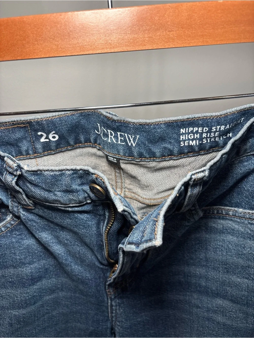 J. Crew Nipped Straight High Rise Semi Stretch 26